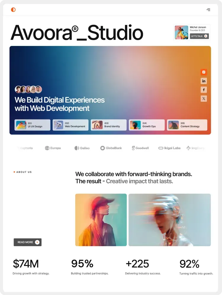Ejemplo de diseño moderno editorial